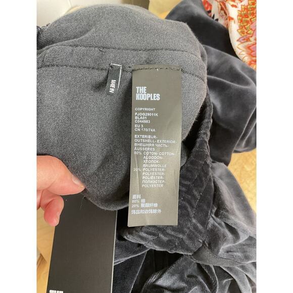 The Kooples Women's Black Velvet Track Pants NWT Size Large - Picture 10 of 10